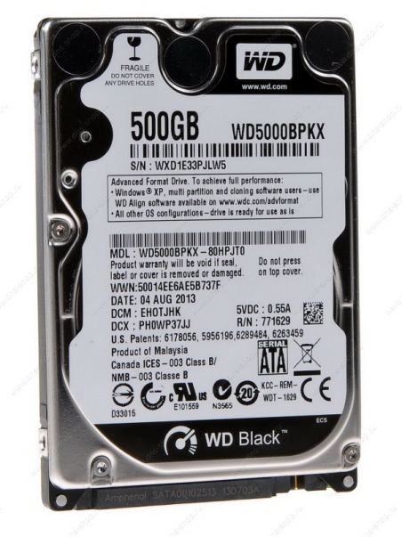 Жесткий диск 500 Гб WD5000BPKX WD 2,5'' Sata Black